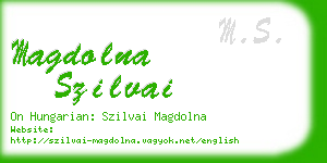 magdolna szilvai business card